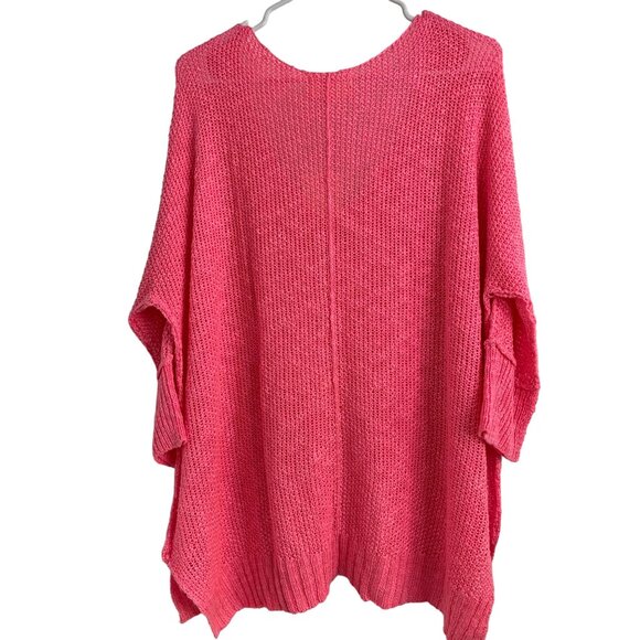 Womens Hyped Unicorn Pink Knit Sweater M/L 3/4 Sleeve Boxy Relaxed NWT 7511 - Picture 6 of 7